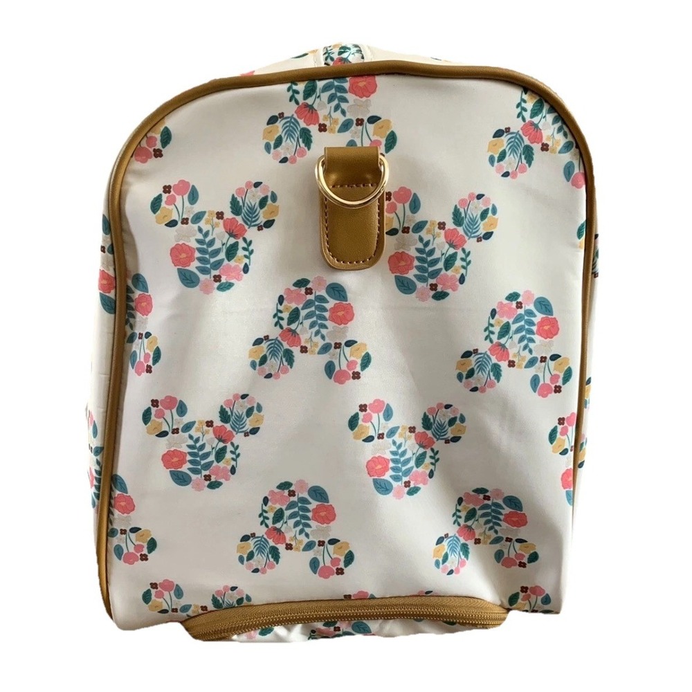 Bioworld Disney Mickey Mouse Rolling Duffle Bag 20" Carry On Travel Floral NWT - Picture 3 of 16